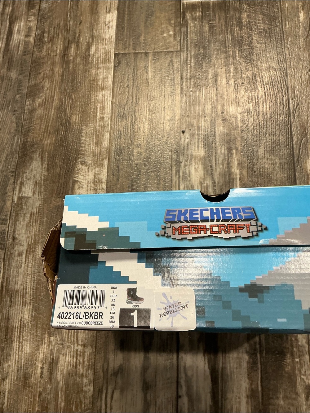 Skechers Kids Black, Green & Brown Hex-Accent Rain/Winter Boots Size 1 - Picture 13 of 16